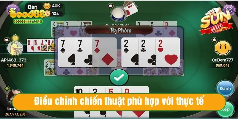 Điều chỉnh chiến thuật phù hợp với thực tế